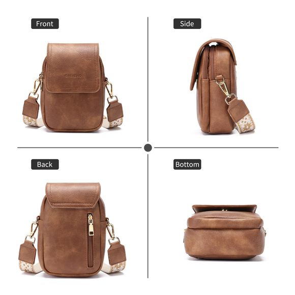 Small Crossbody Bags Cell Phone Wallet Purses Trendy Vegan Leather UwU - Picture 8 of 8